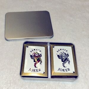 2 Decks Of Gemaco Playing Cards With Travel Tin/Carrying Case